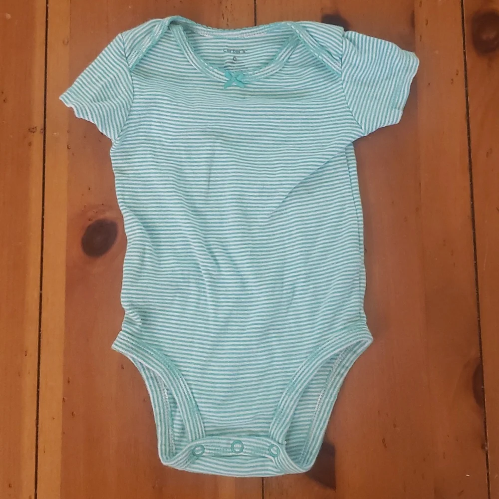 3/$10 - Carter's green striped onesie